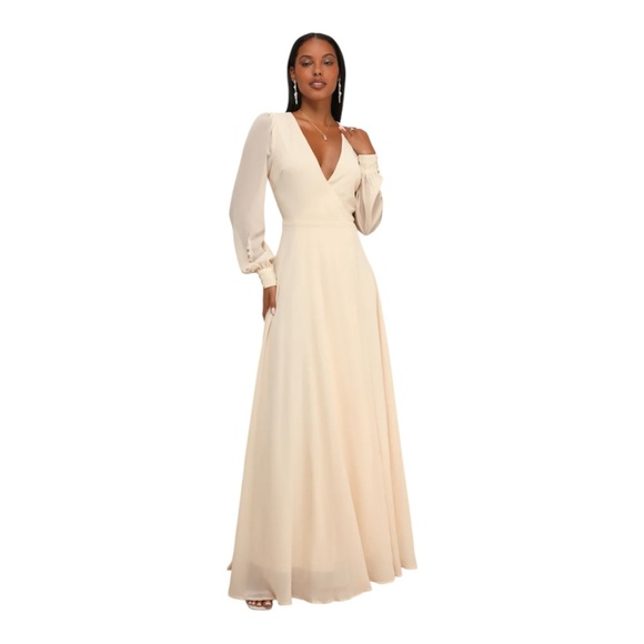 Lulus Dresses & Skirts - LULUS Maxi Elegant Cream Maxi Dress